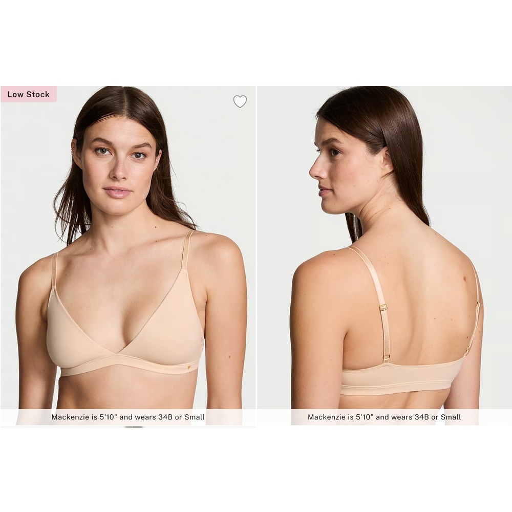 Victoria's Secret Lightly Lined Triangle Bralette Nude‎ Size Small DD